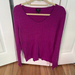 Talbot's Purple Cable Knit Sweater Size Large